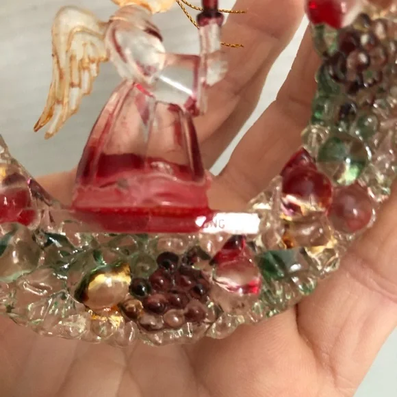 Vtg Colourful Angel Wreath Ornament - Picture 5 of 6